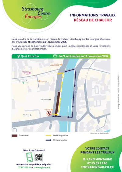 Travaux Strasbourg, secteur Neudorf,  Quai Charles Altorffer.