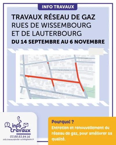 Travaux Schiltigheim, Rue de Wissembourg et de Lauterbourg.