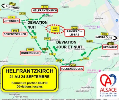 Travaux D419 au niveau d’Helfrantzkirch