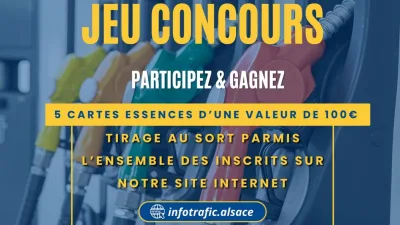 500 € de carburant à gagner avec Info Trafic Alsace !