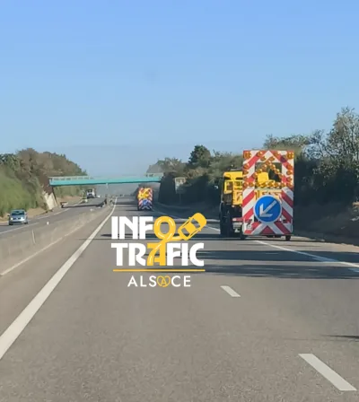 Travaux D500, entre Obernai et Molsheim.