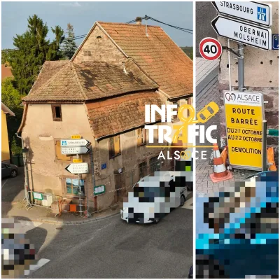 Travaux Ottrott, au carrefour de la Route de Boersch (D35) et de la Rue de la Gare (D426)