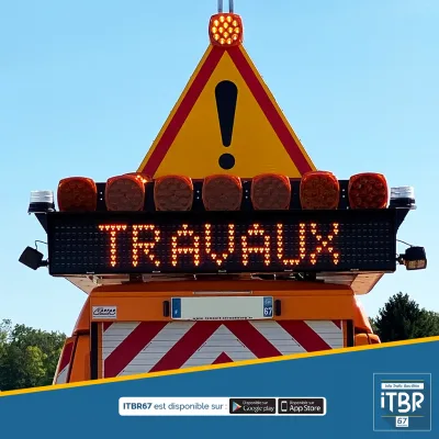 Travaux A4, entre Brumath et Reichstett.