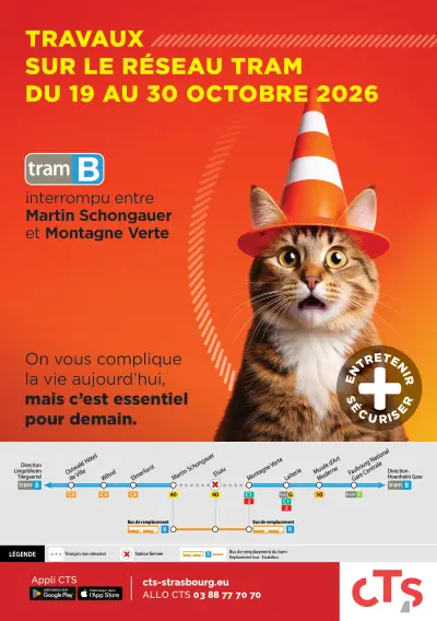 Travaux Strasbourg, ligne B et arrêt de tram Elsau