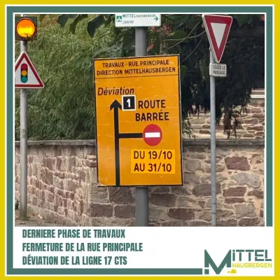 Travaux Mittelhausbergen, rue principale