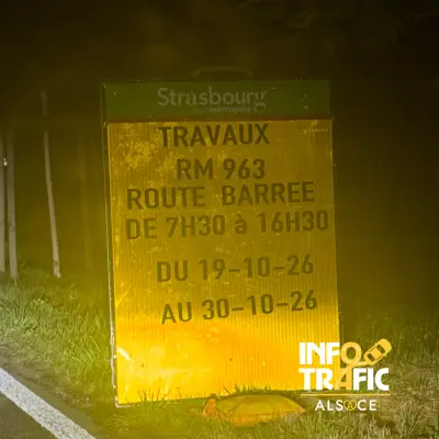 Travaux M963, Eckwersheim, route de Hoerdt.
