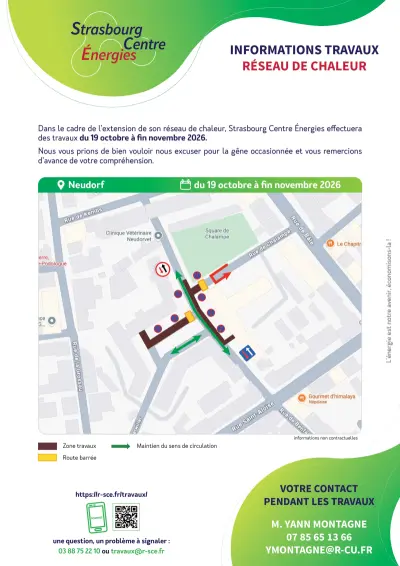 Travaux Strasbourg, secteur Neudorf, Rue de Benfeld.